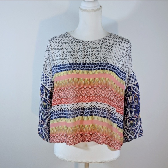 hazel Multicolored Rayon Lace Top